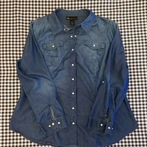 Lane Bryant Chambray Denim Shirt Wmns Sz 18